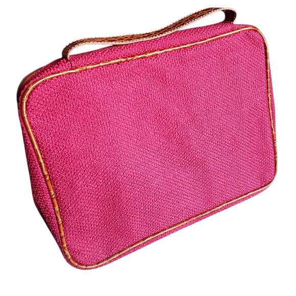 NEW Samantha Brown Croc Trim Burgundy Cosmetics Makeup Jewelry Travel System Bag - Picture 2 of 8